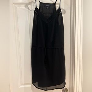 Aqua Black Spaghetti Strap dress with drawstring